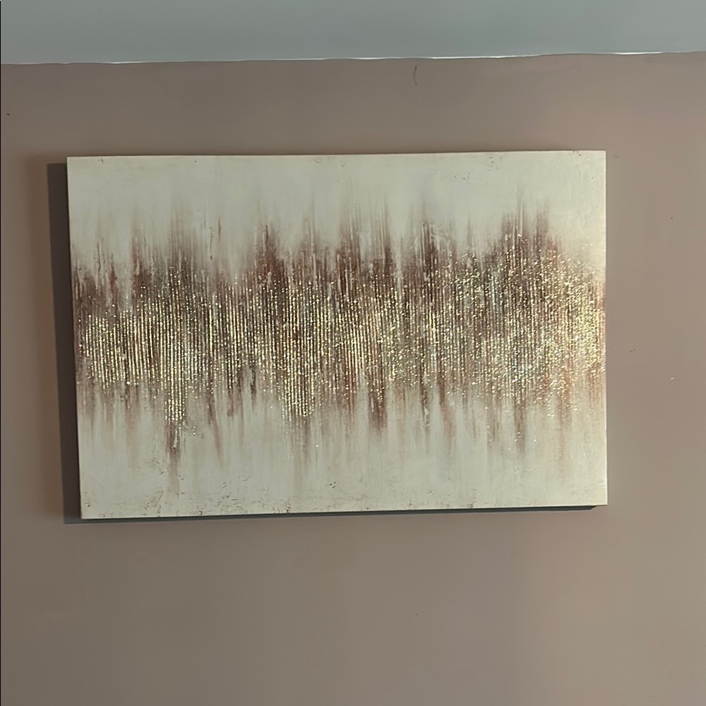 Hobby Lobby Abstract Gold and Pink Wall Art